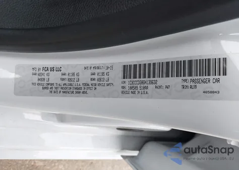 2016 Chrysler 200 S z USA, uszkodzony, nr VIN 1C3CCCDG8GN139632